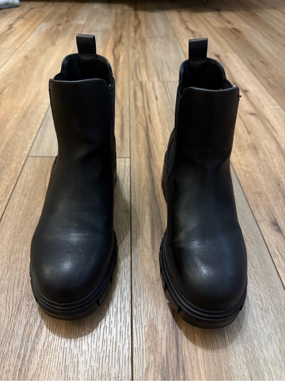 MIA Black Platform Chelsea Lug Ankle Boots